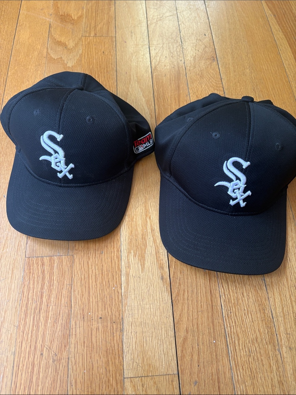MLB Black Fitted Cap with White Sox Embroidered Script